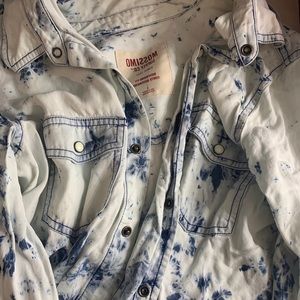 Acid washed boyfriend flannel